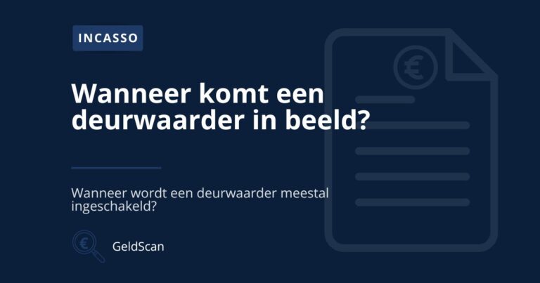 Illustratie van incassoproces en deurwaarder bij uitleg over vervolgstappen bij schulden.