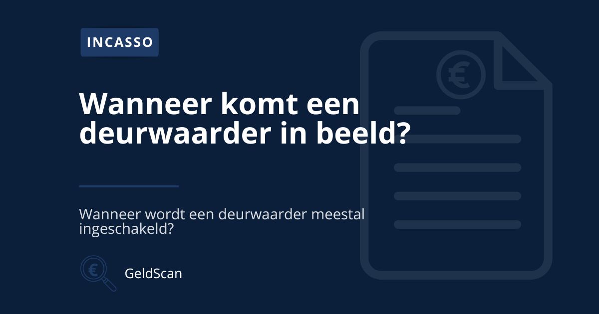 Illustratie van incassoproces en deurwaarder bij uitleg over vervolgstappen bij schulden.