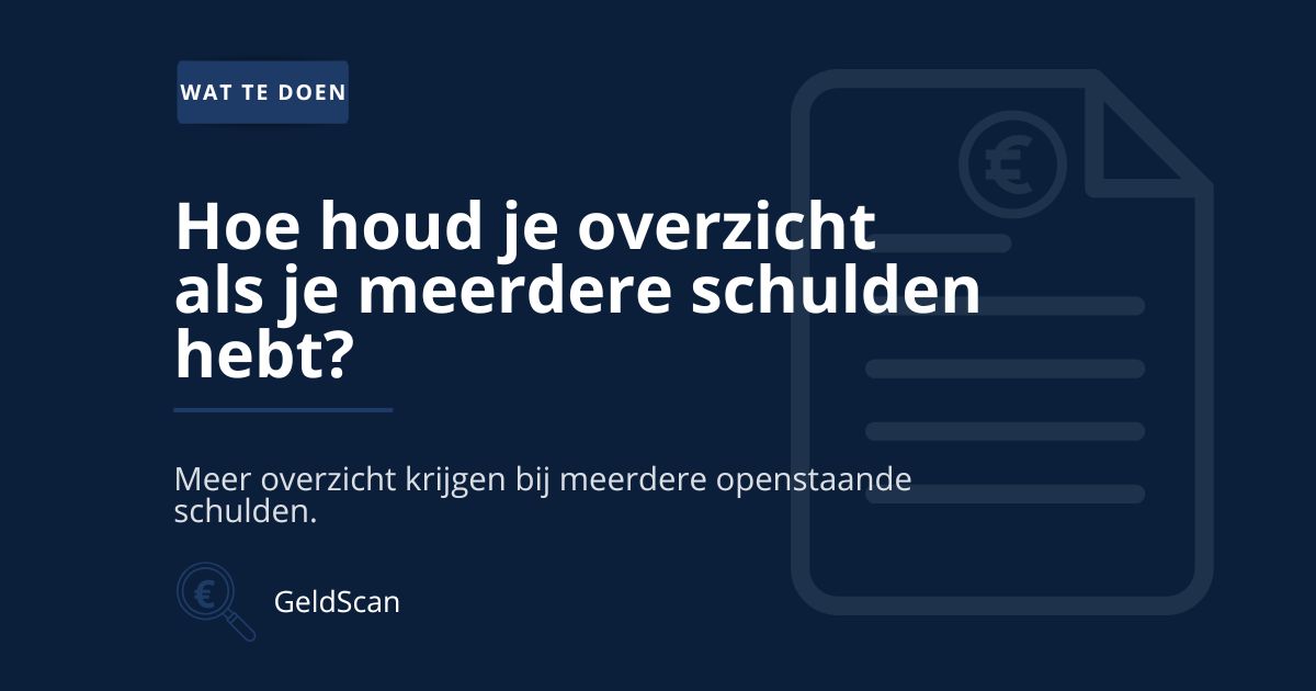 Illustratie van meerdere schulden en administratie bij artikel over overzicht terugkrijgen.