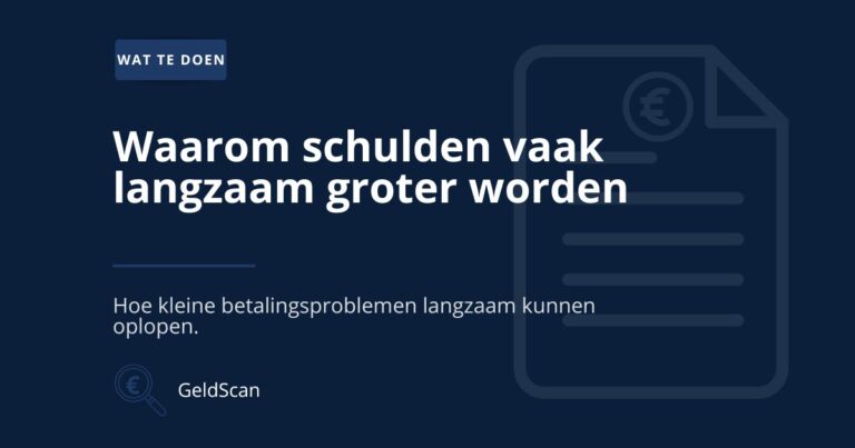 Illustratie van oplopende schulden en betalingsachterstanden bij uitleg over financiële problemen.